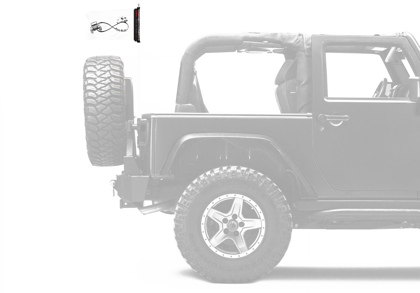 Fem Ride 12"x18" Forever Wave Flag for Jeep Wrangler YJ 1986-1995