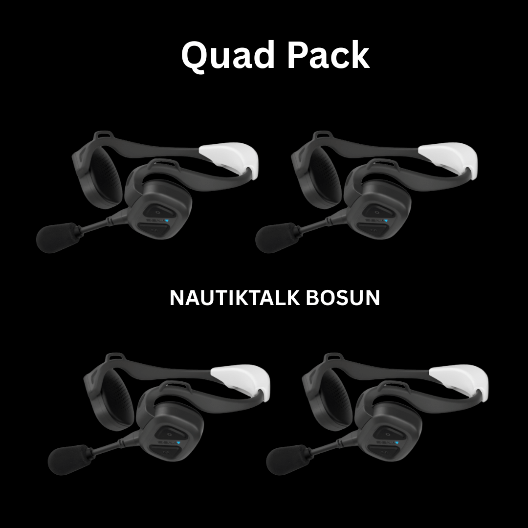 NAUTITALK BOSUN Waterproof Floating Headsets QUAD PACK