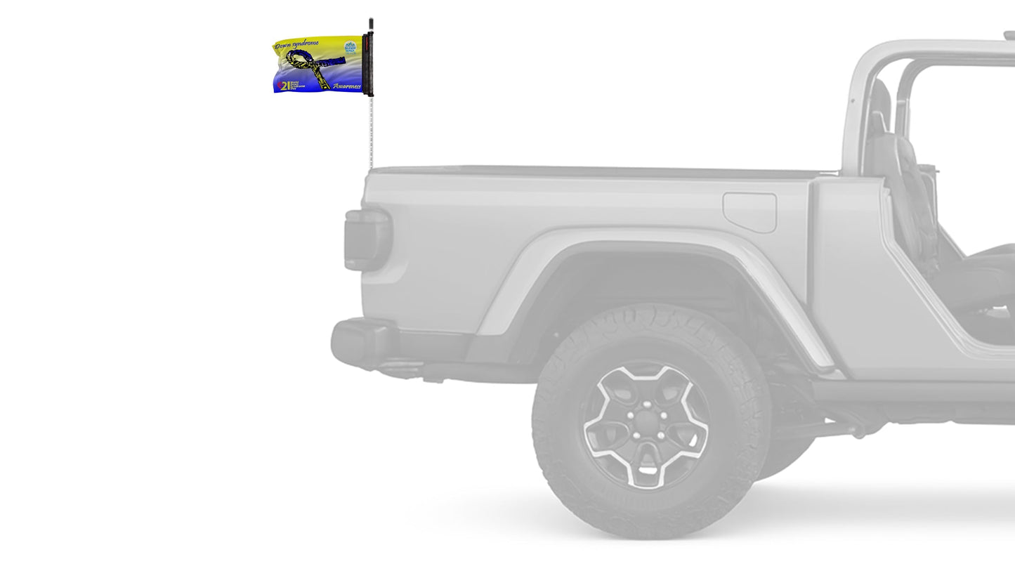 Down Syndrome Awareness 12"x18" Forever Wave Flag for Jeep Wrangler JL 2-Door 2018-Present