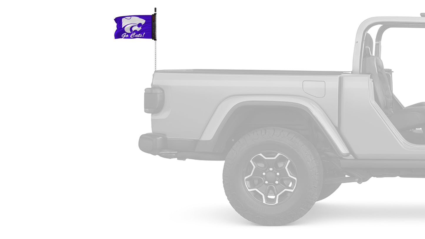 Kansas State 11"x17" Forever Wave Flag for Jeep Wrangler CJ-7 and CJ-8 1976-1986