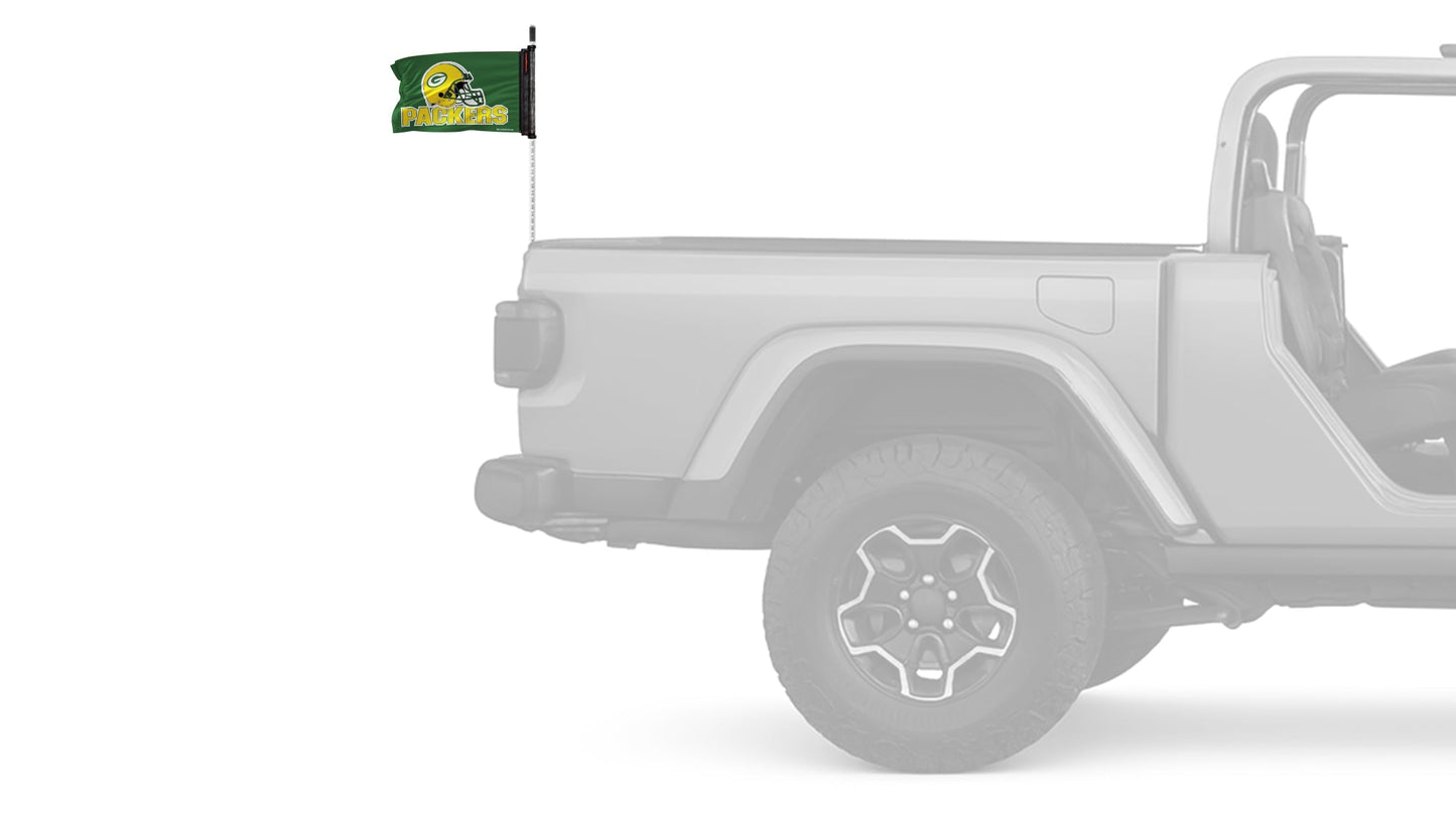 Green Bay Packers 11"x17" Forever Wave Flag for Jeep Wrangler CJ-7 and CJ-8 1976-1986