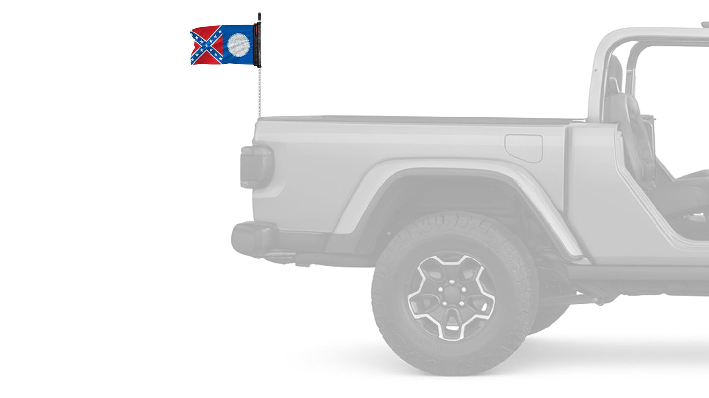 State Flag Georgia Old Style 12"x18" Forever Wave Flag for Jeep Wrangler CJ-7 and CJ-8 1976-1986