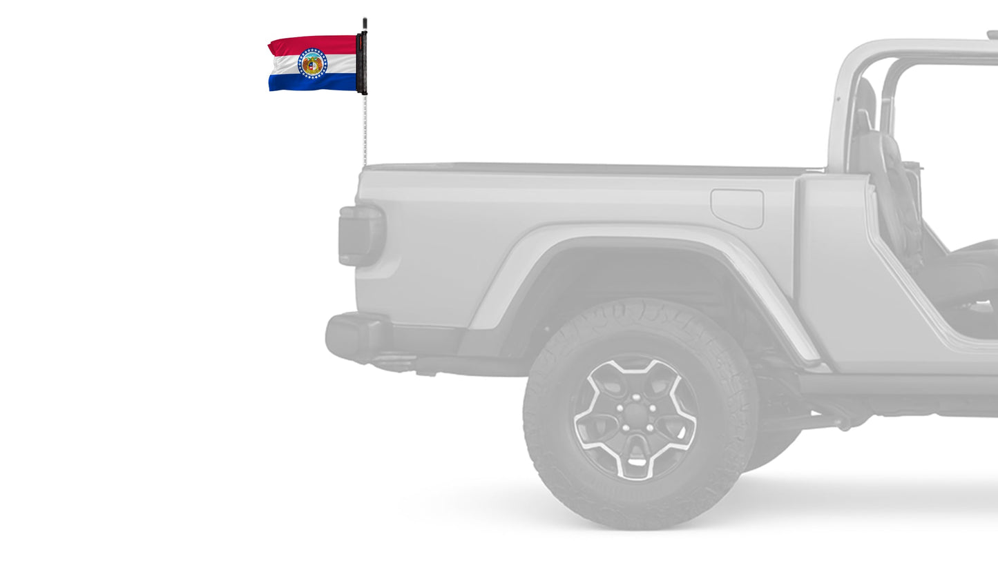 State Flag Missouri 12"x18" Forever Wave Flag for Jeep Wrangler LJ 2003-2006