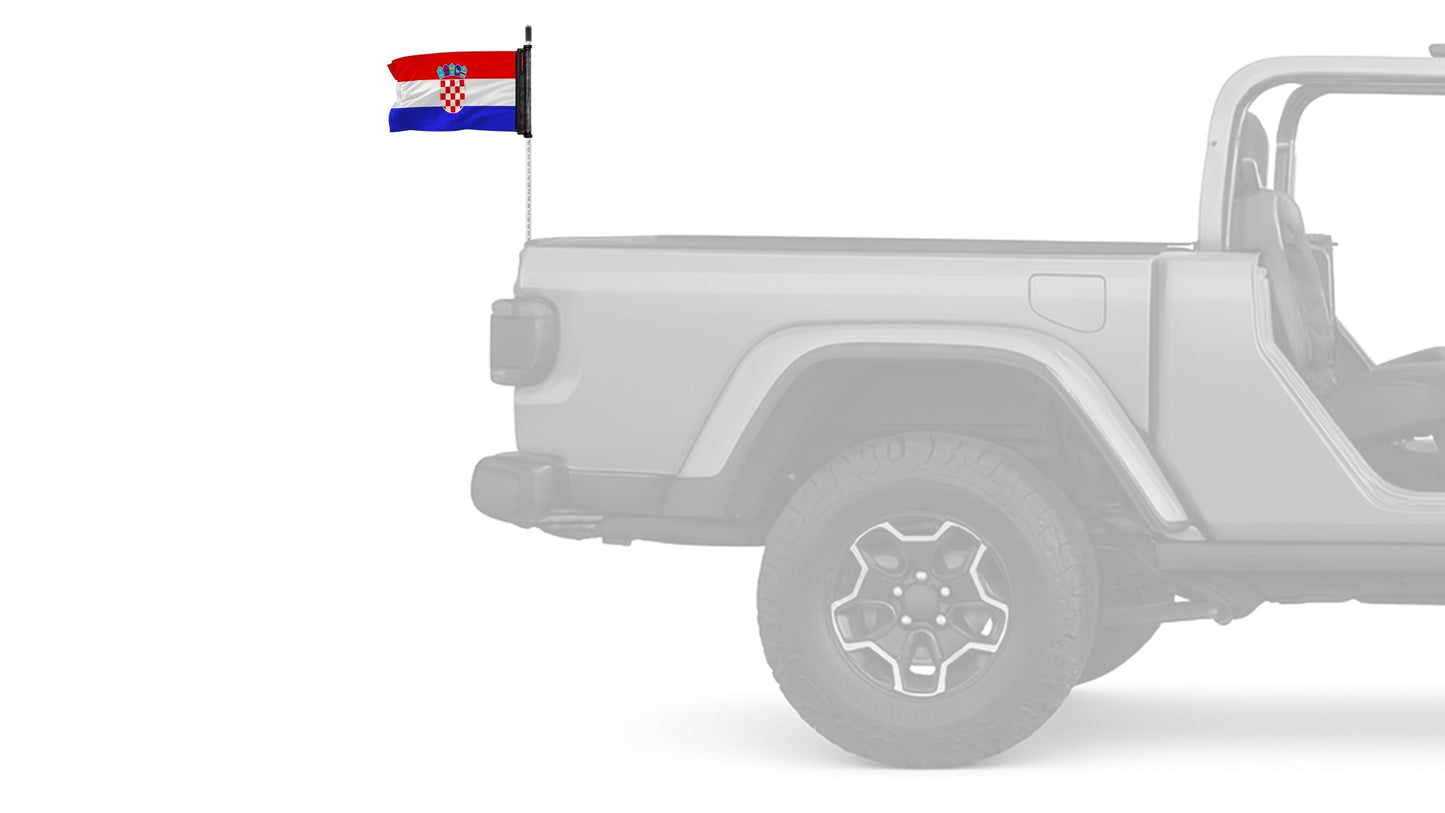 Croatia 12"x18" Forever Wave Flag for Jeep Wrangler LJ 2003-2006