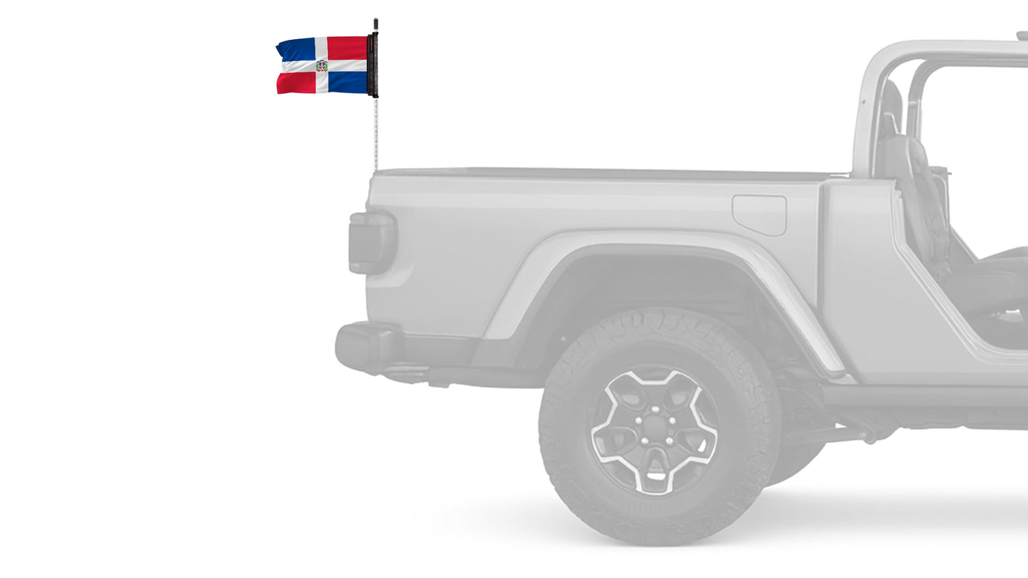 Dominican Republic 12"x18" Forever Wave Flag for Jeep Wrangler JKU 4-Door 2007-2018