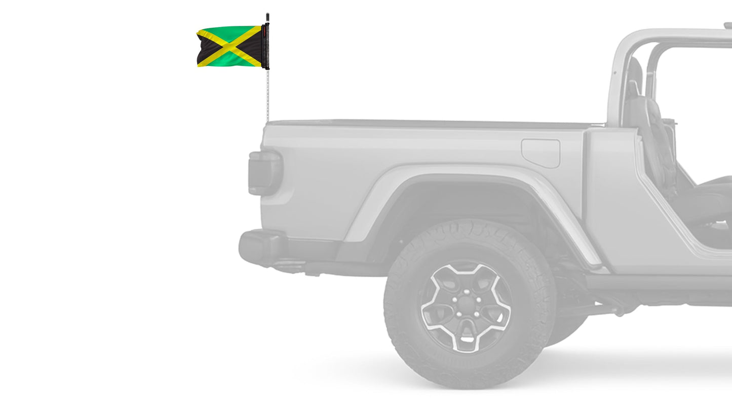 Jamaica 12"x18" Forever Wave Flag for Jeep Wrangler YJ 1986-1995