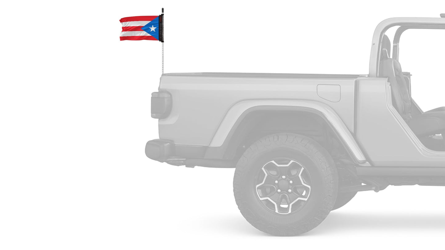 Puerto Rico 12"x18" Forever Wave Flag for Jeep Wrangler CJ-7 and CJ-8 1976-1986