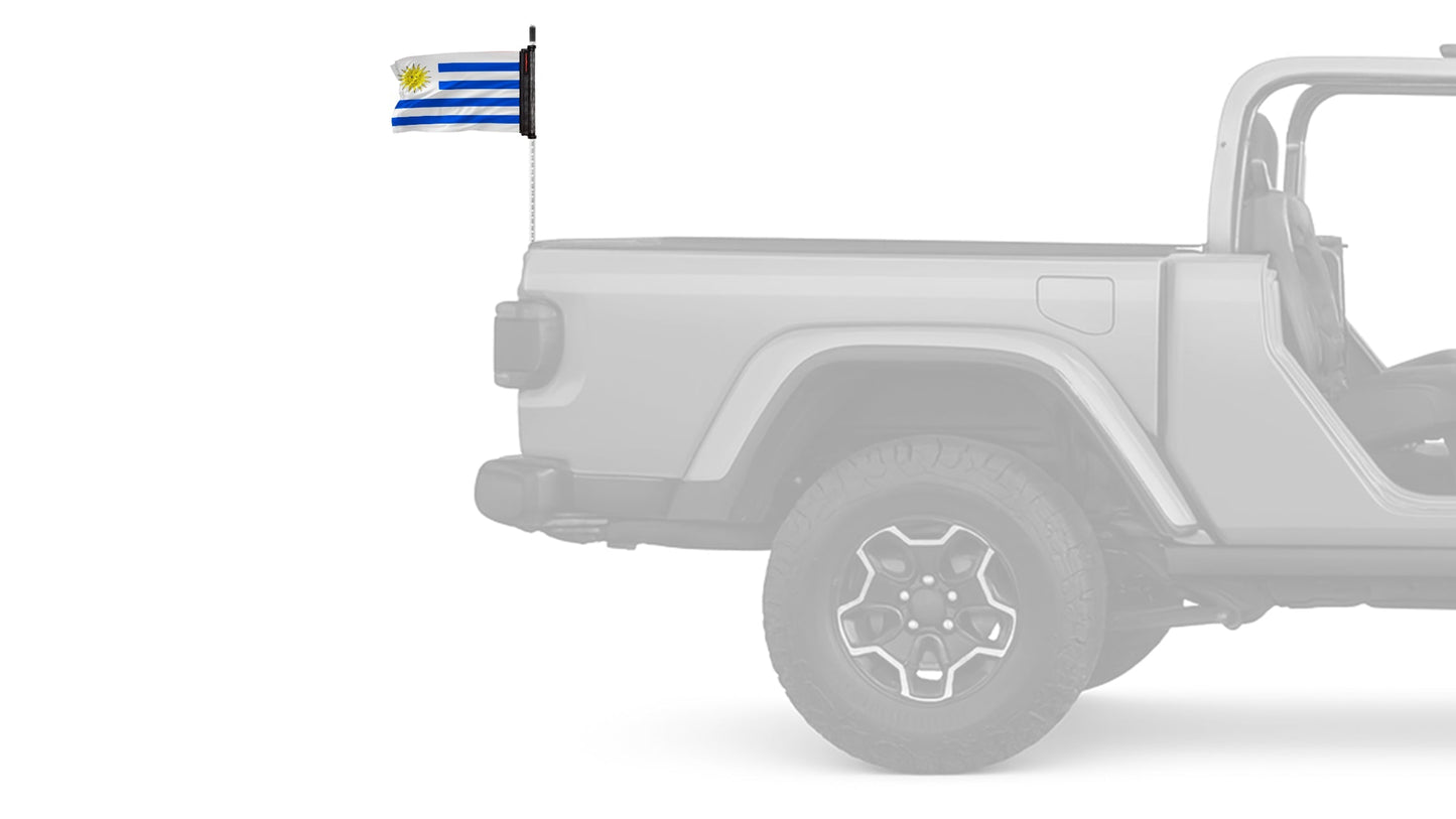 Uruguay 12"x18" Forever Wave Flag for Jeep Wrangler JK 2-Door 2007-2018