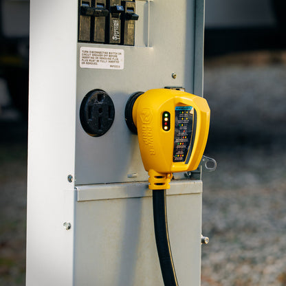 Camco Power Grip RV 12" 30Amp Circuit Analyzer Dogbone - Integrated Surge Protection [55461]