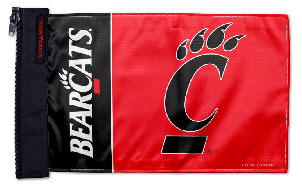 Cincinnati Bearcats 11"x17" Forever Wave Flag for Jeep Wrangler YJ 1986-1995