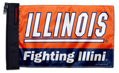 Illinois 11"x17" Forever Wave Flag for Jeep Wrangler JK 2-Door 2007-2018