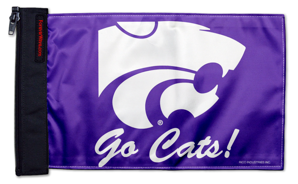 Kansas State 11"x17" Forever Wave Flag for Jeep Wrangler JKU 4-Door 2007-2018