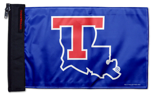 Louisiana Tech 11"x17" Forever Wave Flag for Jeep Wrangler CJ-7 and CJ-8 1976-1986