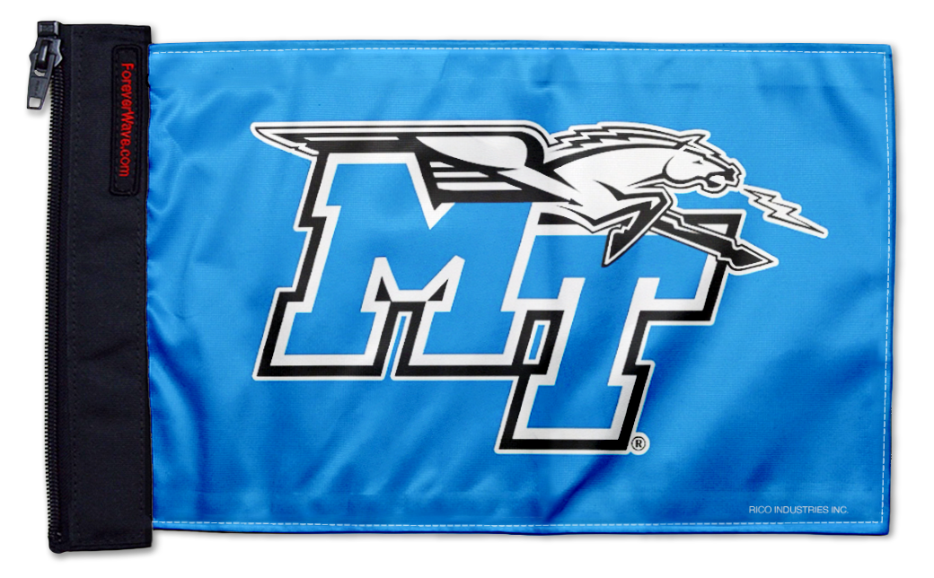 Middle Tennessee State 11"x17" Forever Wave Flag for Jeep Wrangler CJ-7 and CJ-8 1976-1986