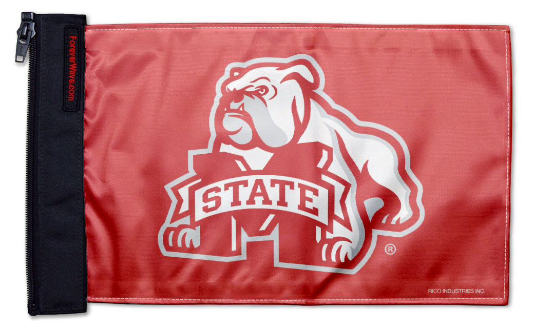 Mississippi State 11"x17" Forever Wave Flag for Jeep Wrangler CJ-7 and CJ-8 1976-1986