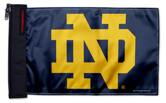 Notre Dame 11"x17" Forever Wave Flag for Jeep Wrangler JKU 4-Door 2007-2018
