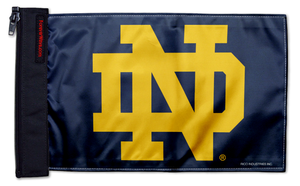Notre Dame 11"x17" Forever Wave Flag for Jeep Wrangler JLU 4-Door 2018-Present