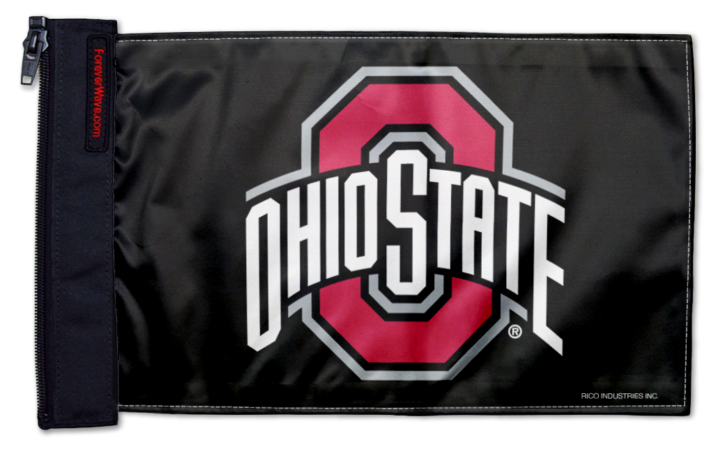 Ohio State Black11"x17" Forever Wave Flag for Jeep Wrangler CJ-7 and CJ-8 1976-1986