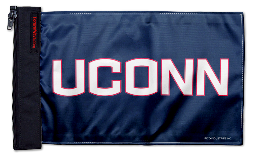 Connecticut UCONN 11"x17" Forever Wave Flag for Jeep Wrangler JK 2-Door 2007-2018