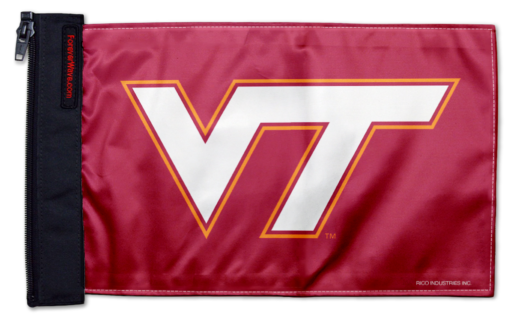 Virginia Tech 11"x17" Forever Wave Flag for Jeep Wrangler JLU 4-Door 2018-Present
