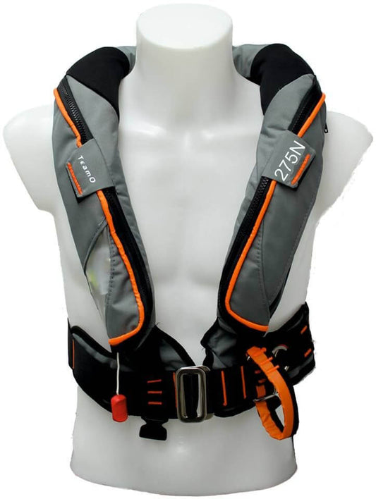 TeamO Marine PFD 275N BackTow™ Ocean Inflatable PFD - Grey