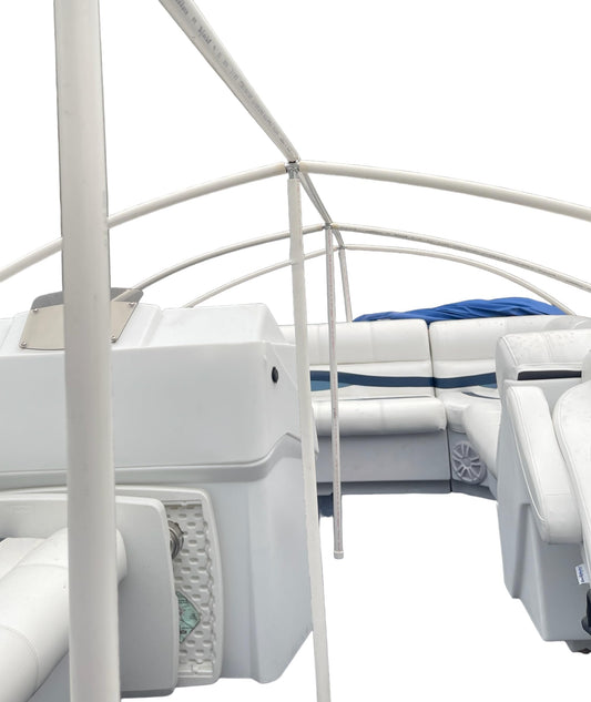 18'-22' Ultimate Pontoon Boat Canvas Solution with 6" Rise.