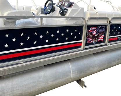 18'-22' Ultimate Pontoon Boat Canvas Solution with 6" Rise.