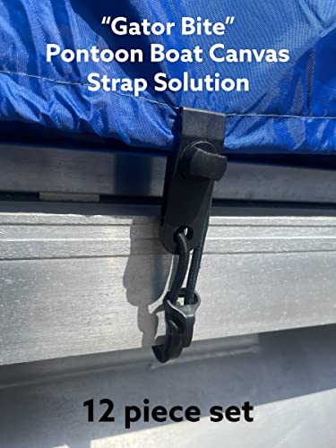 18'-22' Pontoon Boat Canvas Solution with 3" Rise Combo Pack with 18 Gator Bite Canvas Strap Solutions