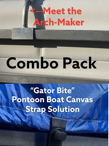 18'-22' Pontoon Boat Canvas Solution with 3" Rise Combo Pack with 18 Gator Bite Canvas Strap Solutions