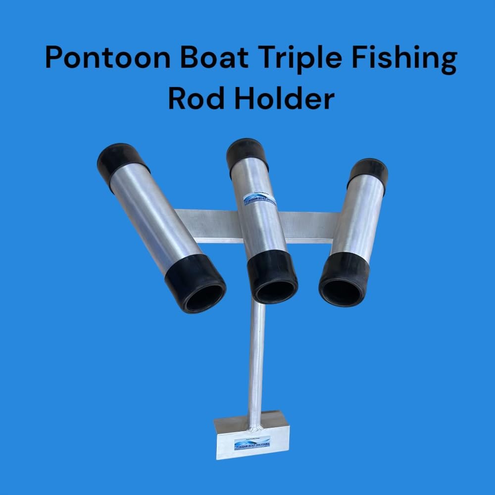 PONTOON BOAT SOLUTIONS, Pontoon Boat Triple Fishing Rod Holder