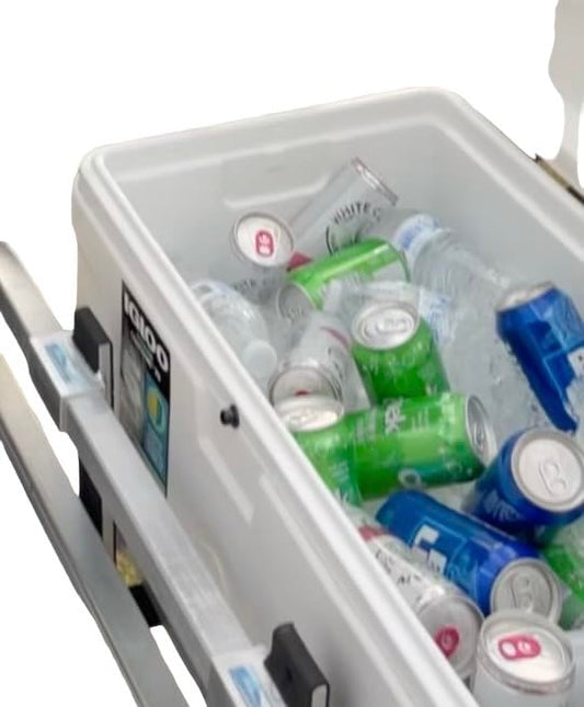 Pontoon Boat Super Cooler Solution with Storage Rack