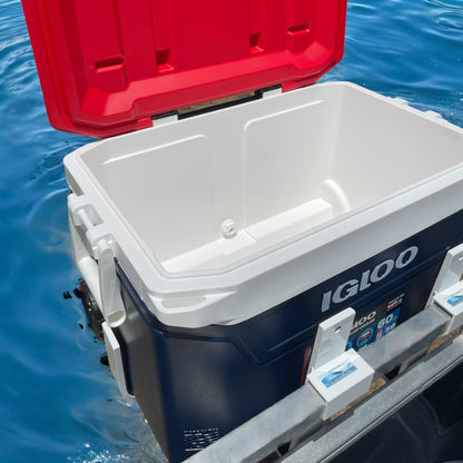 Pontoon Boat Super Cooler Solution with Storage Rack