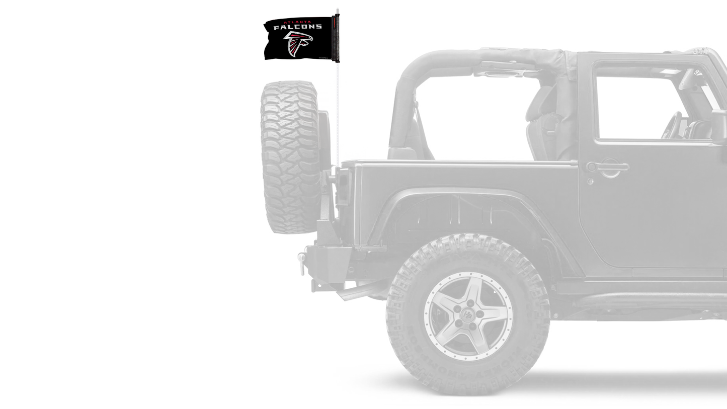 Atlanta Falcons 11"x17" Forever Wave Flag for Jeep Wrangler YJ 1986-1995