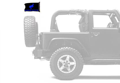 Bucking Bronco 12"x18" Forever Wave Flag for Jeep Wrangler JKU 4-Door 2007-2018