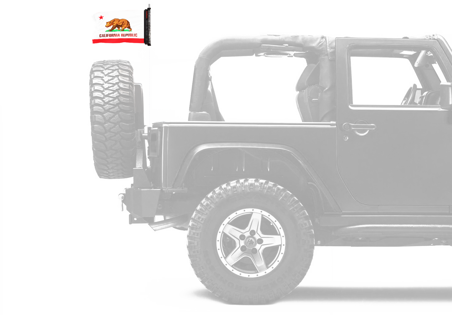 State Flag California 12"x18" Forever Wave Flag for Jeep Wrangler JK 2-Door 2007-2018