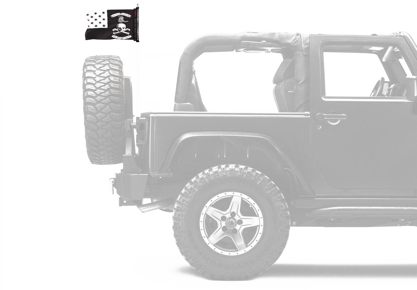 Veterans Exempt 12"x18" Forever Wave Flag for Jeep Wrangler LJ 2003-2006