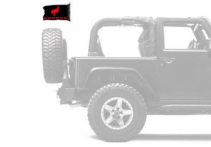 Bucking Bronco 12"x18" Forever Wave Flag for Jeep Wrangler JKU 4-Door 2007-2018