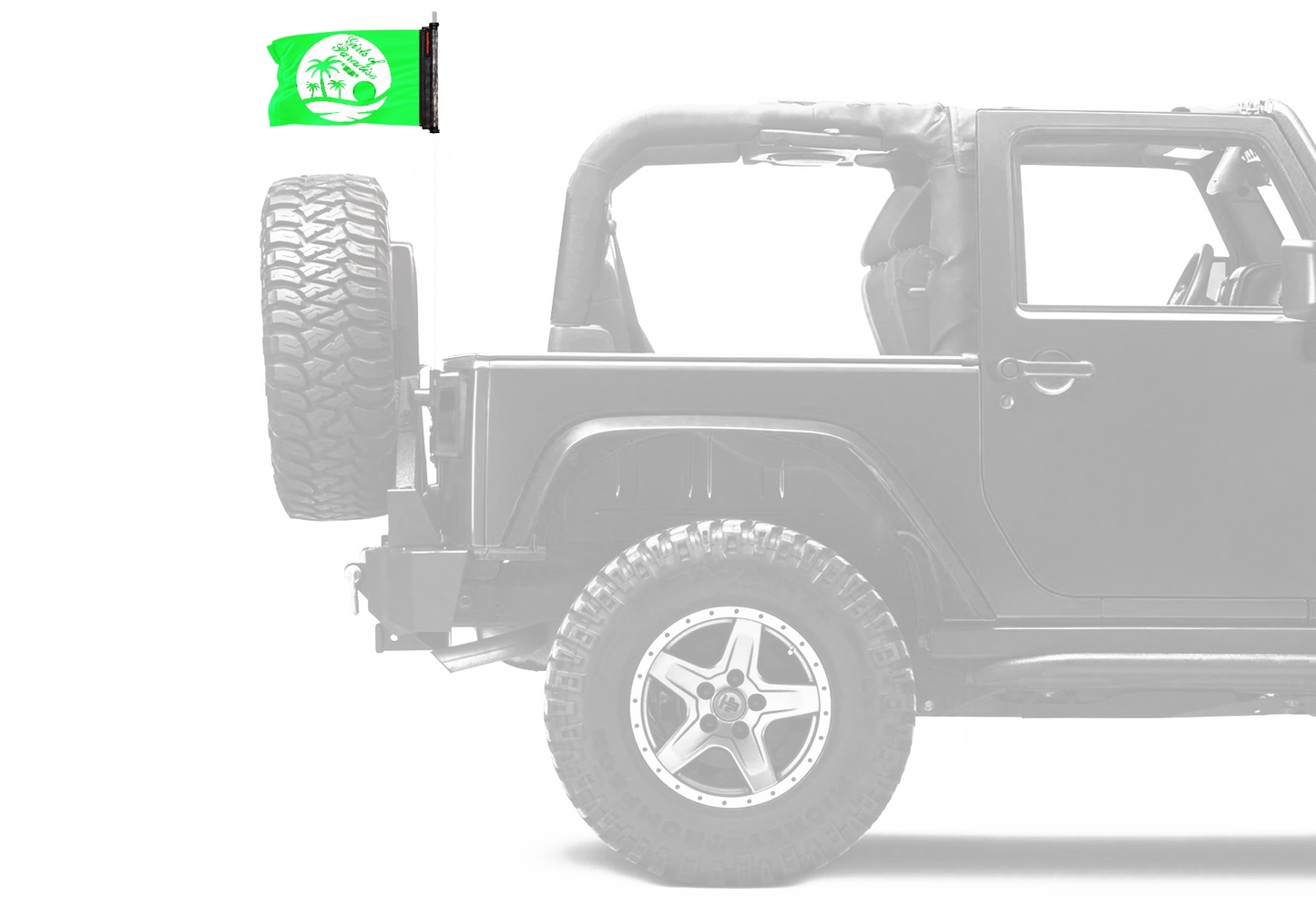 Girls Of Paradise 12"x18" Forever Wave Flag for Jeep Wrangler LJ 2003-2006