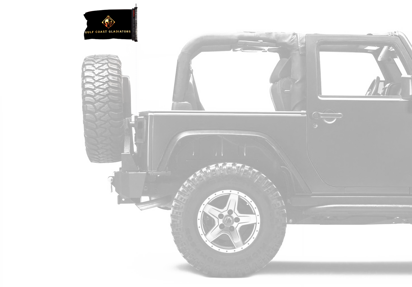 Gulf Coast Gladiators 11"x17" Forever Wave Flag for Jeep Wrangler JKU 4-Door 2007-2018
