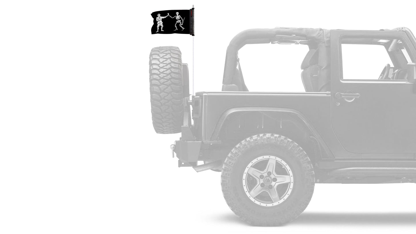 Bartholomew Roberts 12"x18" Forever Wave Flag for Jeep Wrangler CJ-7 and CJ-8 1976-1986