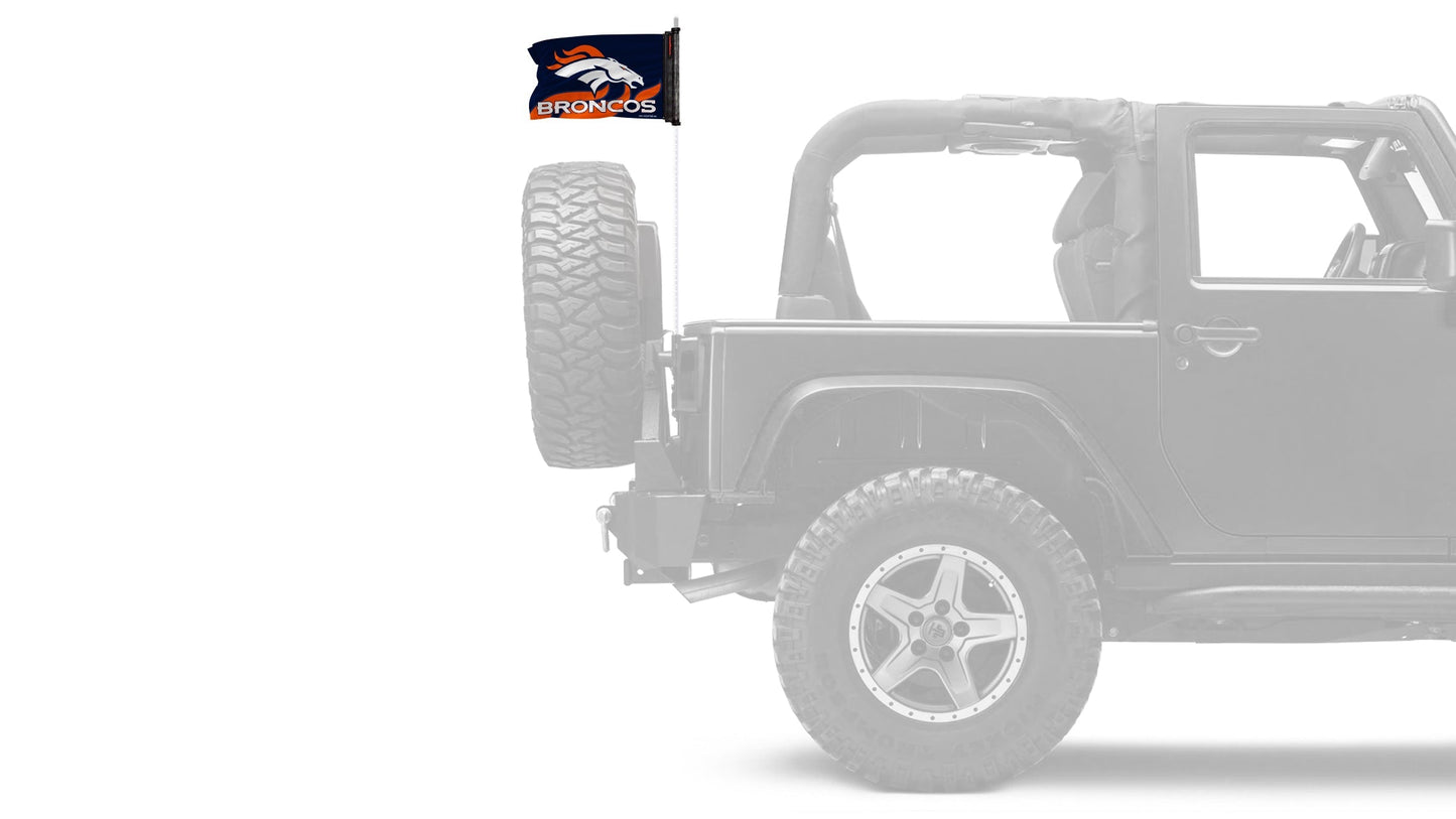Denver Broncos 11"x17" Forever Wave Flag for Jeep Wrangler JL 2-Door 2018-Present