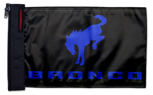 Bucking Bronco 12"x18" Forever Wave Flag for Jeep Wrangler YJ 1986-1995
