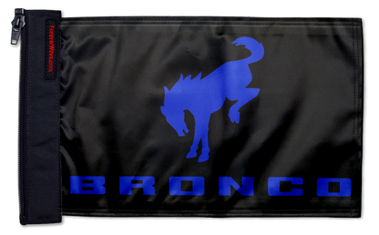 Bucking Bronco 12"x18" Forever Wave Flag for Jeep Wrangler JKU 4-Door 2007-2018