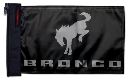Bucking Bronco 12"x18" Forever Wave Flag for Jeep Wrangler JKU 4-Door 2007-2018