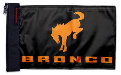 Bucking Bronco 12"x18" Forever Wave Flag for Jeep Wrangler JKU 4-Door 2007-2018