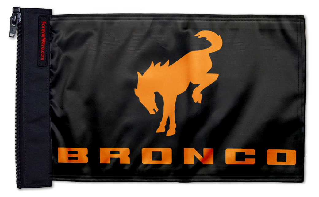 Bucking Bronco 12"x18" Forever Wave Flag for Bronco