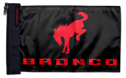 Bucking Bronco 12"x18" Forever Wave Flag for Jeep Wrangler JKU 4-Door 2007-2018