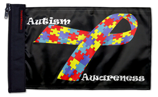 Autism Awareness 12"x18" Forever Wave Flag for Jeep Wrangler JKU 4-Door 2007-2018