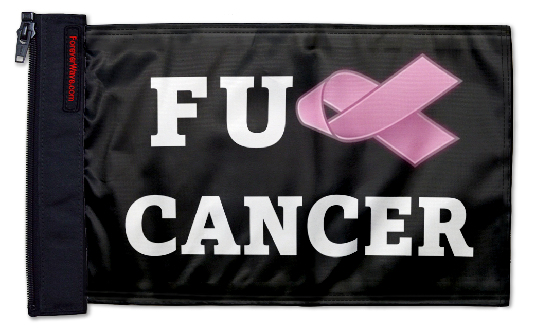 FU Cancer 12"x18" Forever Wave Flag for Jeep Wrangler JKU 4-Door 2007-2018