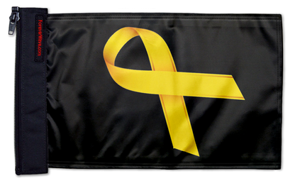 Gold Ribbon 12"x18" Forever Wave Flag for Jeep Wrangler LJ 2003-2006